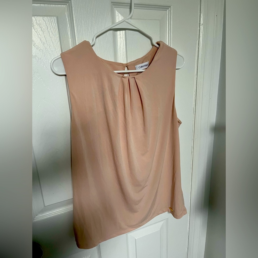 Calvin Klein feminine blouse tank top blush